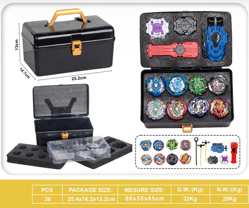 

Игрушка Взрывной Гироскоп Взрывной Гироскоп Набор для Атаки с Ящиком для Инструментов Двусторонний Запускатель Боевая Арена Дети