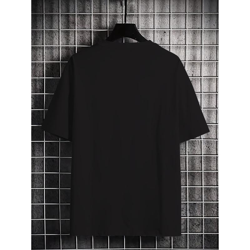 European sizes Men's Summer Short Sleeve Printed T-shirt, Crew Neck Comfortable Tops For Men