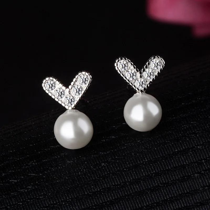 Temperament Imitation Baroque Pearl  Drop Earrings for Women Elegant Shiny Cubic Zirconia Wedding Delicate Jewelry Gifts