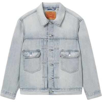 Levis Simple Comfortable Versatile Casual Loose Long Sleeve Denim Jacket Men Jackets Light-Blue A7632-0011