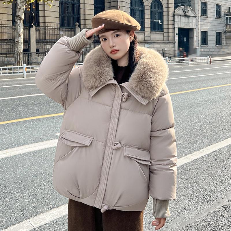 2025 Short Padded Cotton Women's Winter Fashion Loose Large Hooded Thick Warm Bread Coat Outerwear