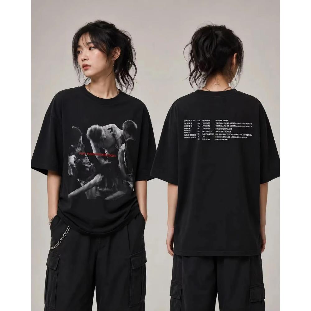 2026 CORTIS Tour Vintage Kpop Koncertní Merch Grafické Tričko Unisex Street Style Pohodlné Krátký Rukáv Trička Pro Kpop Fanoušky Denní Nošení