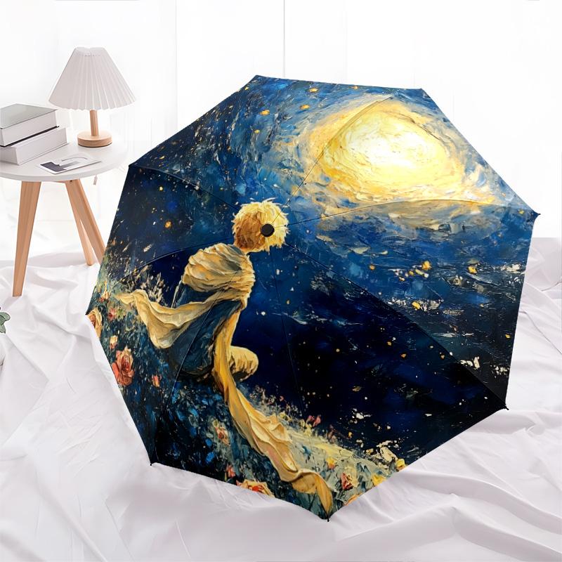 

Цветной узор, автоматический складной зонт, портативная и складная конструкция, 8 спиц, рождественский или день рождения подарок.