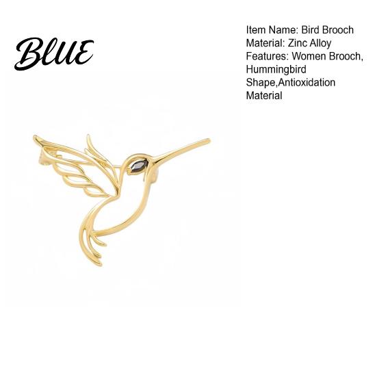 Hollow Hummingbird Brooch Bird Strong Pin High-Quality Alloy Durable Anti-Oxidation