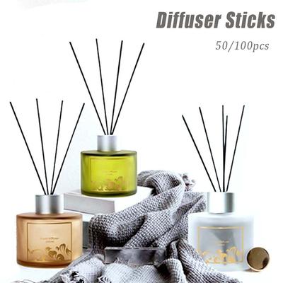 Black Rattan Reed Diffuser Sticks Replacement Fiber Essential Oil 20cm 3mm