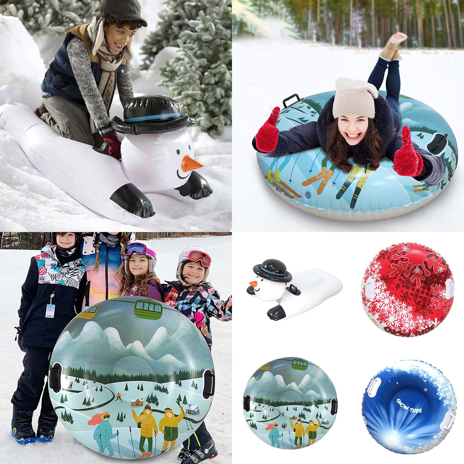 Gommone da Neve Gonfiabile Pieghevole con Maniglie Tubo da Neve in PVC Ispessito Inverno Tubo da Neve Inverno Giocattoli Sportivi all'Aria Aperta