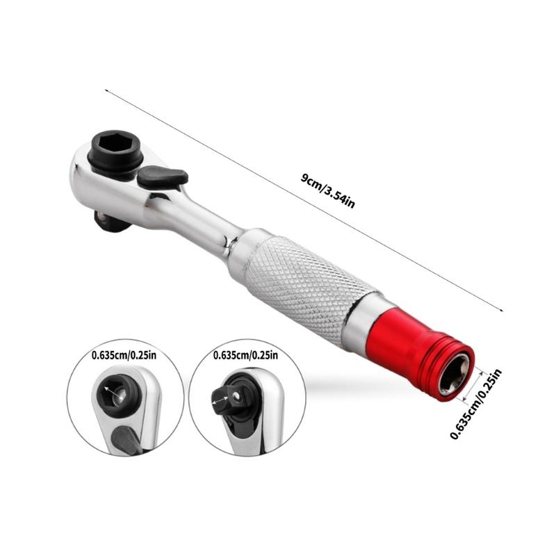 High Torques 1/4Inch Ratchet Wrench Socket with 2 Directional Mechanism and Swivels Head for Accessing Tight Confined Space