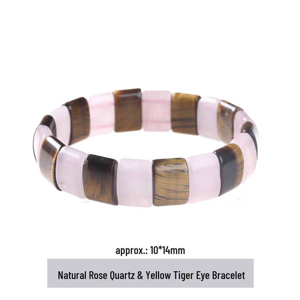 Jingde Women's Amethyst Rose Quartz Crystal Bracelet - Simple Single Circle Design