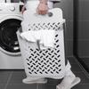 Wall-Mounted Dirty Clothes Basket Large-Capacity Folding Storage Basket Multi-Function Storage Basket Hollow Design Ventilation