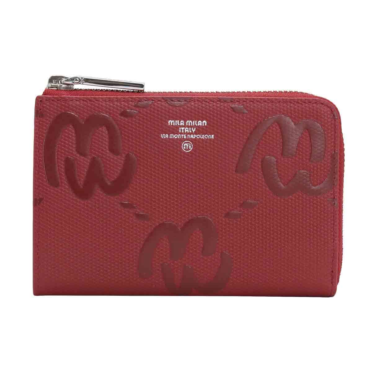 

[мила милан] Кошелек бифолд, полу, 6 отделений для карт (Мио), нет. 255614 (красный)