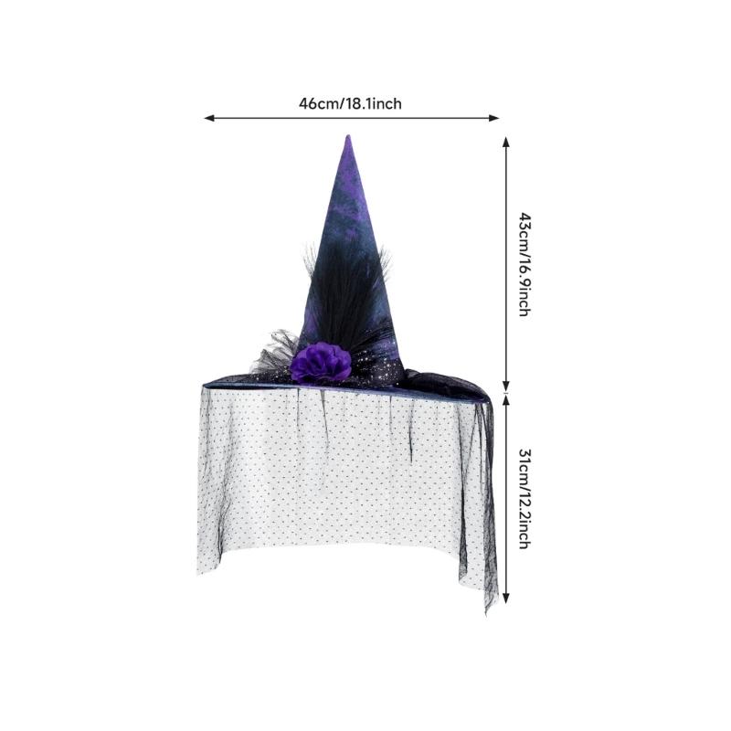Halloween Witch Hat for Kids Adults Halloween Party Cosplay Costume Props Spooky Wizard Hat for Halloween Party