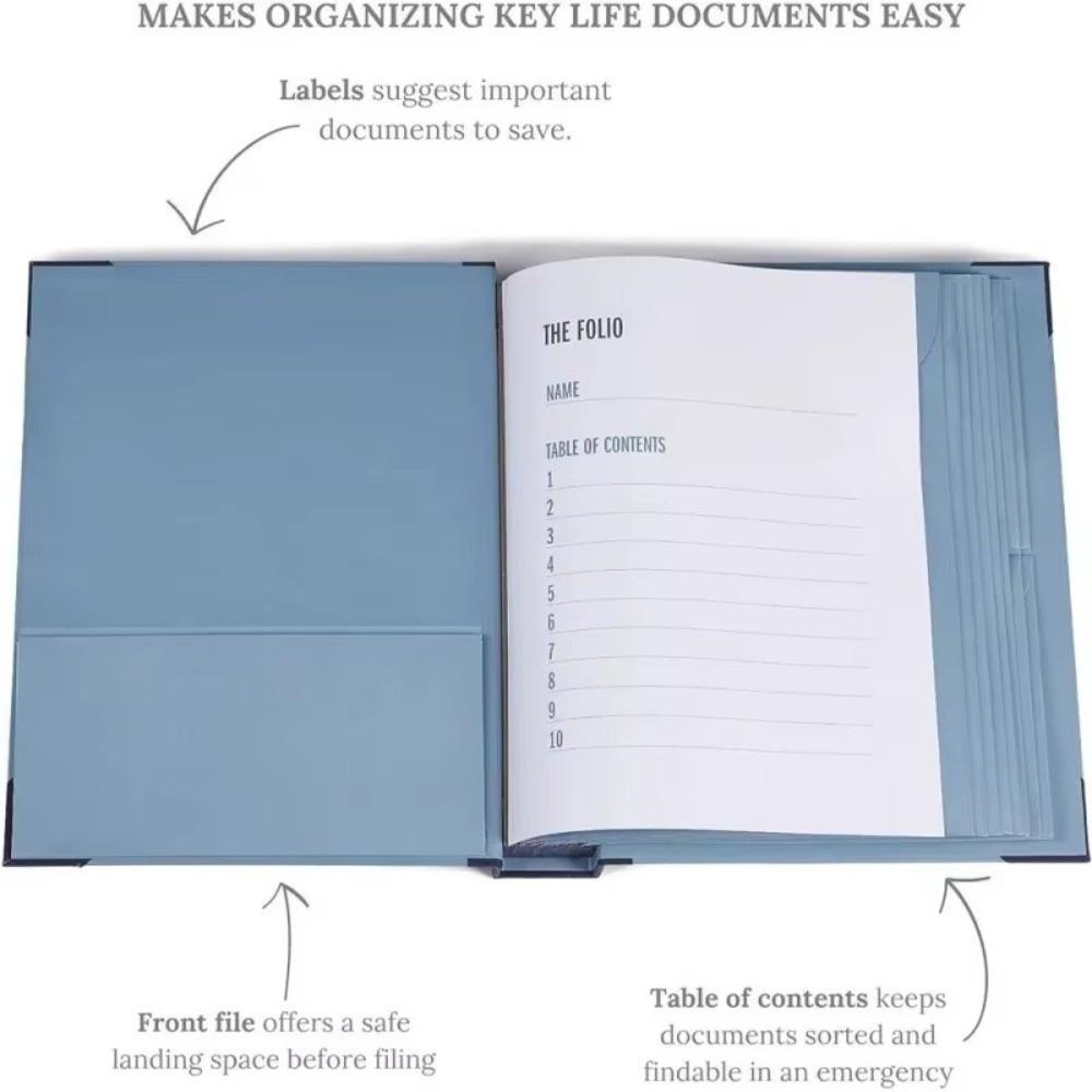 Portable In Case I Go Missing Binder Large Capacity File Storage Tools Manila Pocket Folder Multiple Pockets