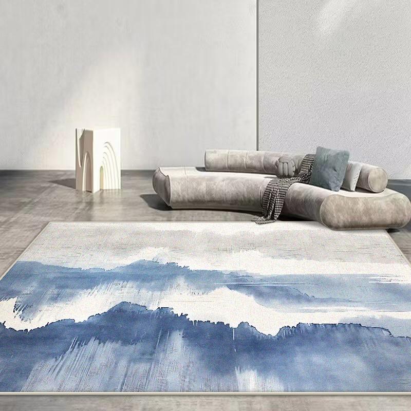 Nordic Abstract Carpet Living Room Rendering Decoration Sofa Blue Large Area Rugs Outdoor Active Non-slip Mat Customizable