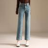 RAIN.CUN Women's High-Waist Straight Leg Ankle Jeans