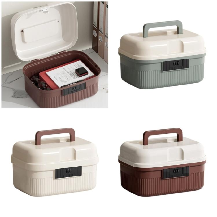 Private Document Storage Box With Combination Lock Water Resistant Construction Travel Ready ABS Durable Housing