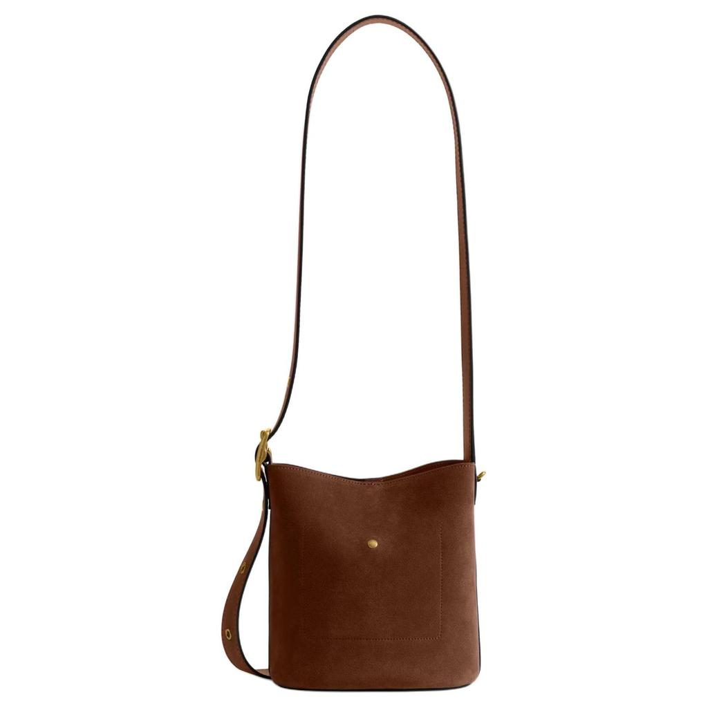 Coach Bleecker 21 Bucket Bag With Front Brand Logo Women Shoulder Bag Warm-Brown CCW84-B4WBR