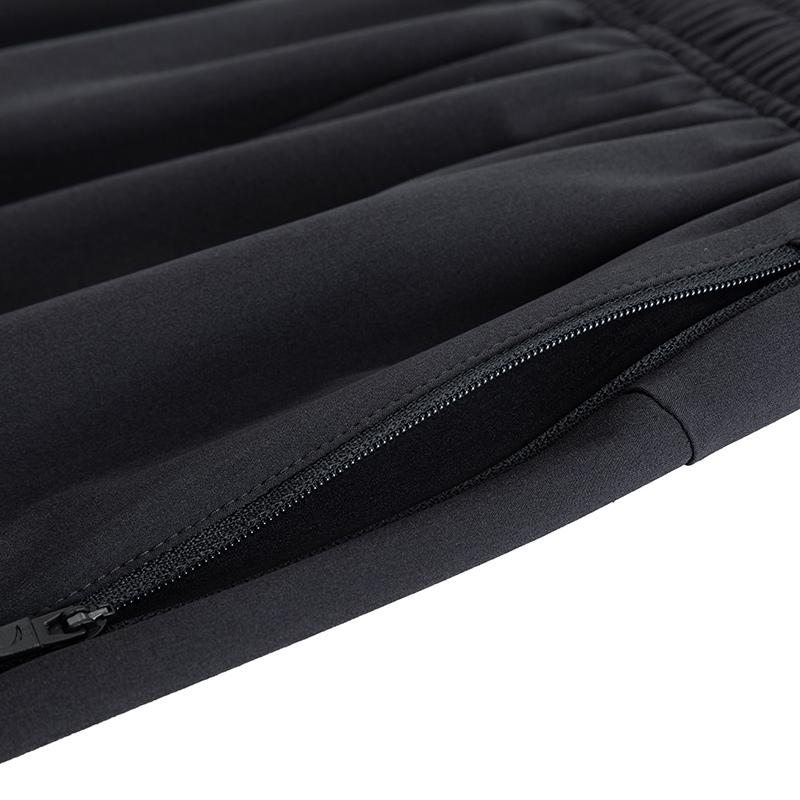 Anta Running Series Casual Simple Solid Color Straight Leg Knitted Sports Pants Men Bottoms Basic-Black 952525504-4
