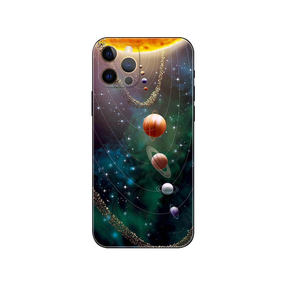 Interstellar Purple Space Star Phone Case for Iphone 5s 2020se 6s 7 8 Plus X 10 XR XS 11 12 13 Mini Pro MAX Black Tpu Back Cover