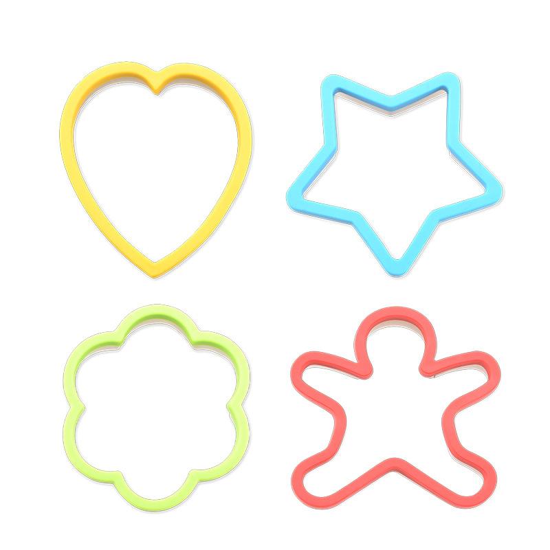 4ks Forma na pečení Vykrajovátka na cukroví Modelovací nástroje Kovová forma na sušenky z nerezové oceli Kuchyňské potřeby pro domácí kuchyňské potřeby