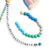 Rainbow Key Chain Keychain with 26 Letter Beads Colorful Beaded School Bag Charm Back to School Gift for Kids