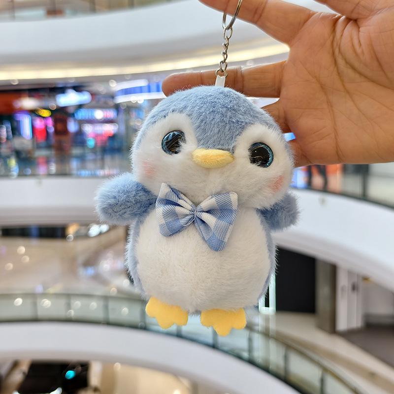 Cute Cartoon Penguin Bag Charm Doll Plush Backpack Keychain Soft Animal Toy Short Plush Material Youth Universal Gift