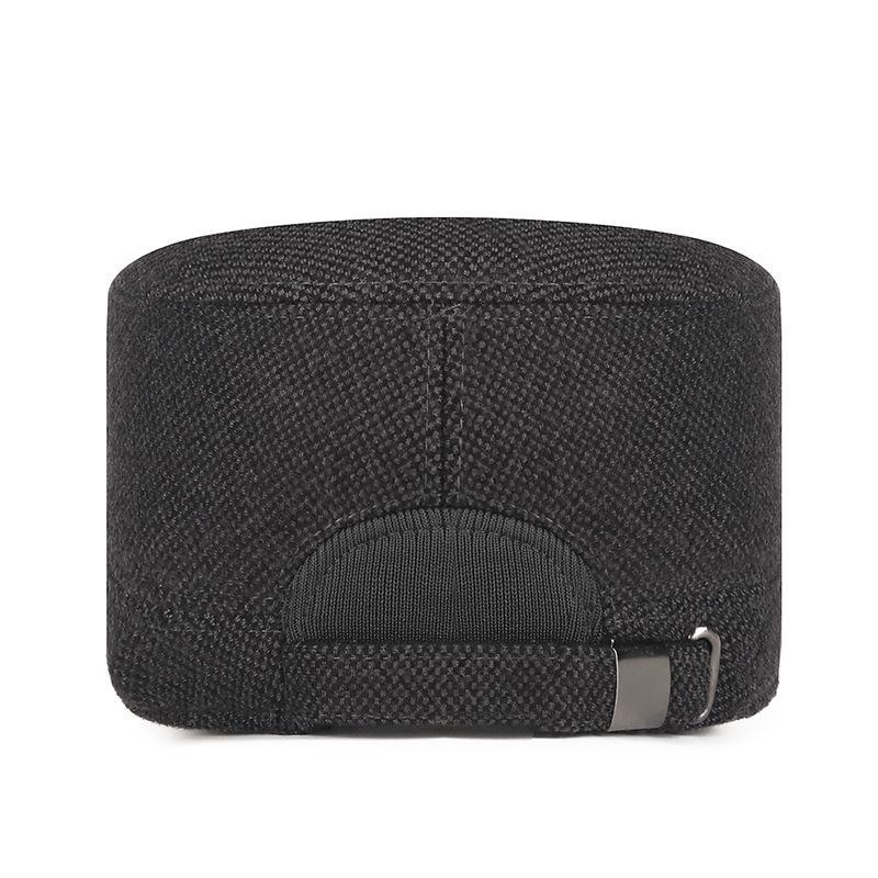 Men's Winter Wool Plaid Hat: Warm, Windproof, Velvet-Lined, Thickened Ear Protection Cap for Middle-Aged and Elderly.