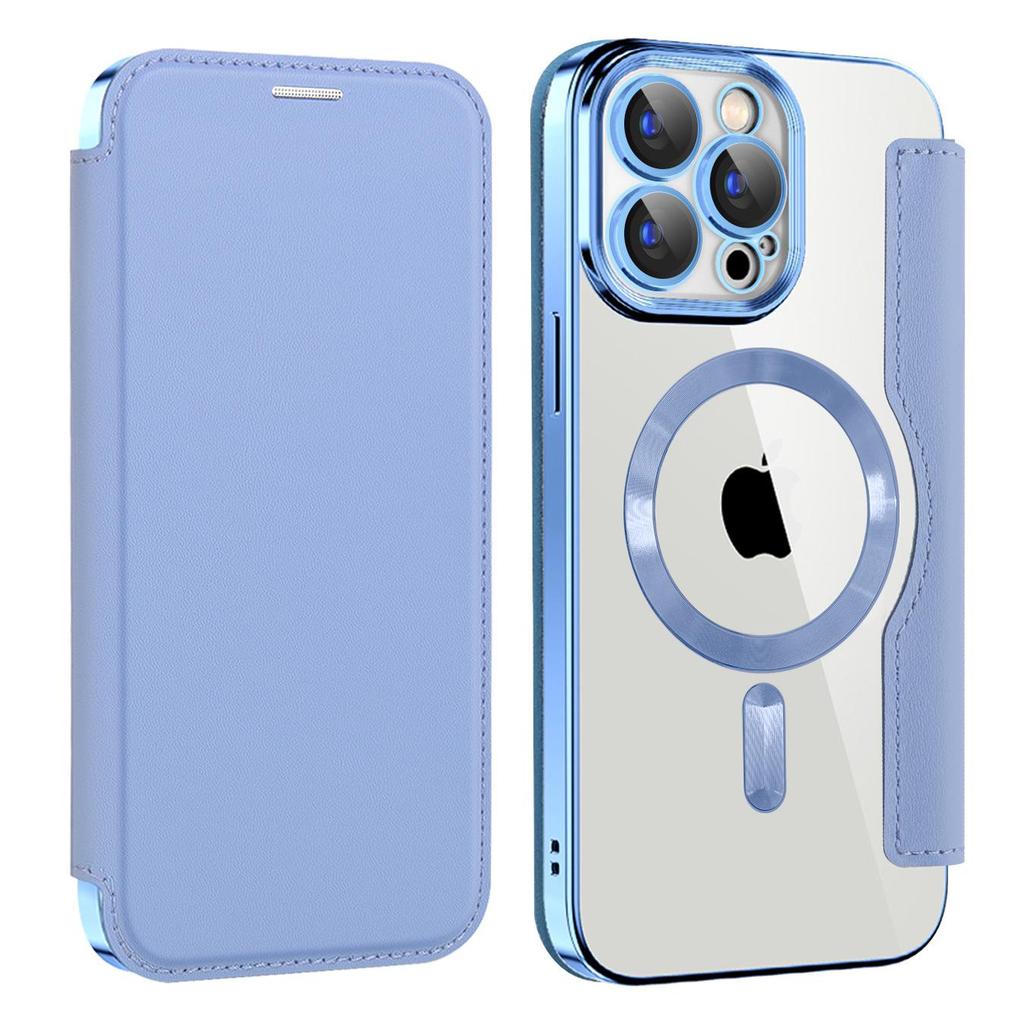 "iPhone 16 Flip Lederhülle für Apple 15 Pro Max: Magnetisches, galvanisiertes Anti-Fall-Design für SE4"