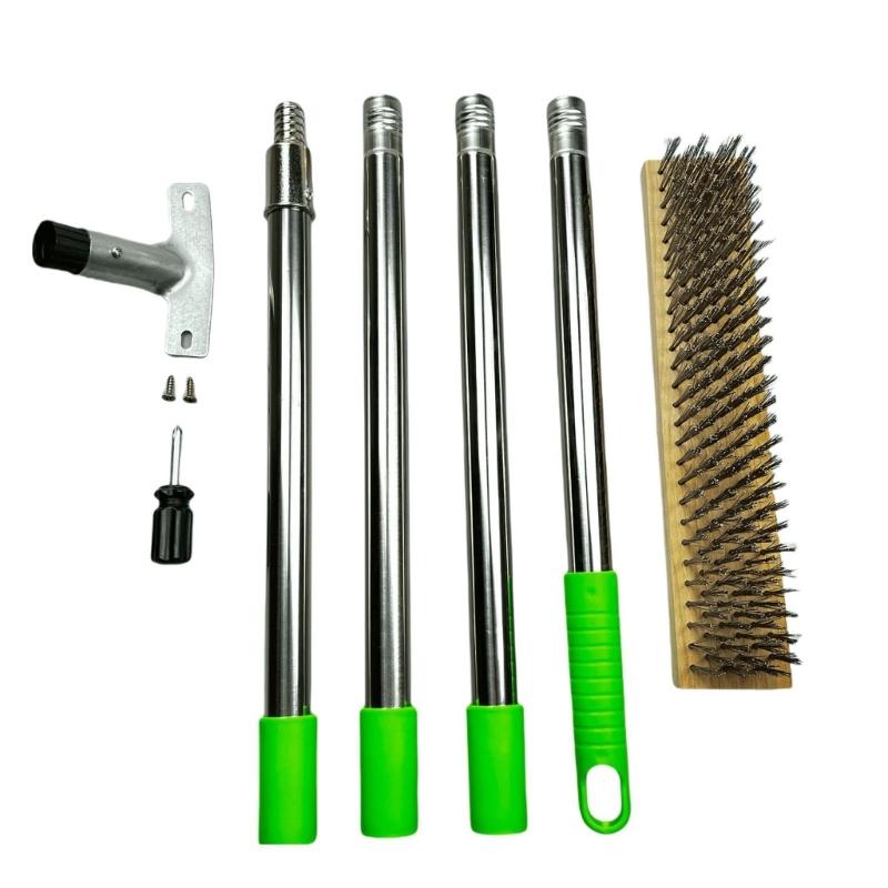 

Прочная палубная щетка из нержавеющей стали с настраиваемой ручкой длиной 59 дюймов для бетона, дерева и уличных пространств 1