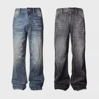 Unisex Dark Blue Lightning Burst Retro Flared Jeans
