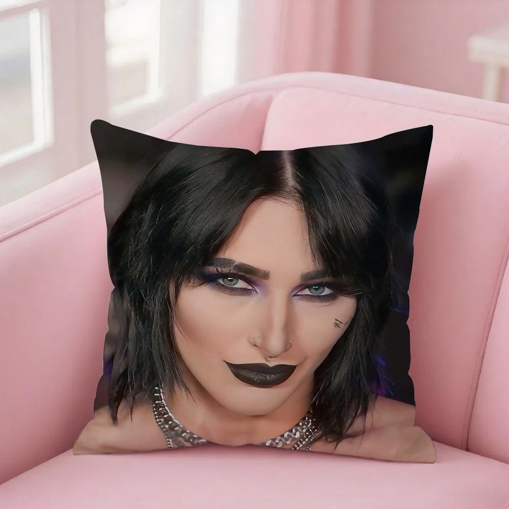 R-Rhea R-Ripley Pillow Case Square Double-Sided Printing Short Plush Sofa Cushion Cover Bedroom Bedside Pillow