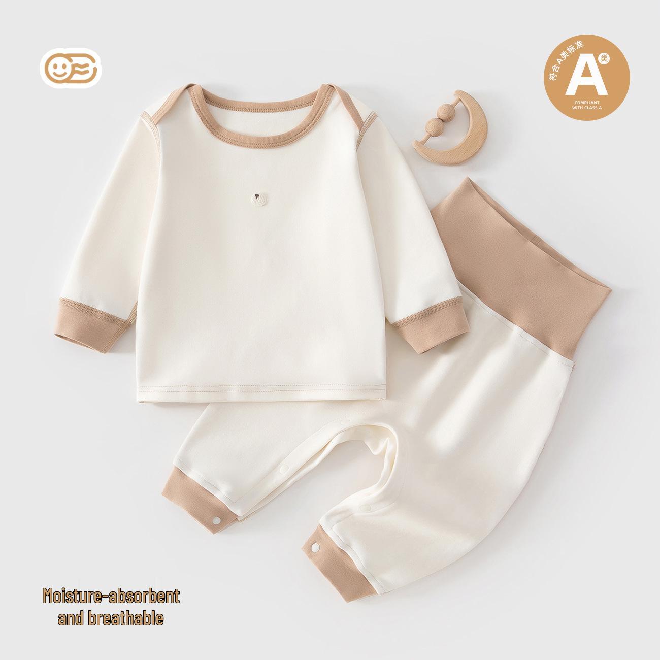 

Children s Autumn/Winter Warm Pajama Set: High-Waist Pants & Long-Sleeve Top for Boys and Girls 73