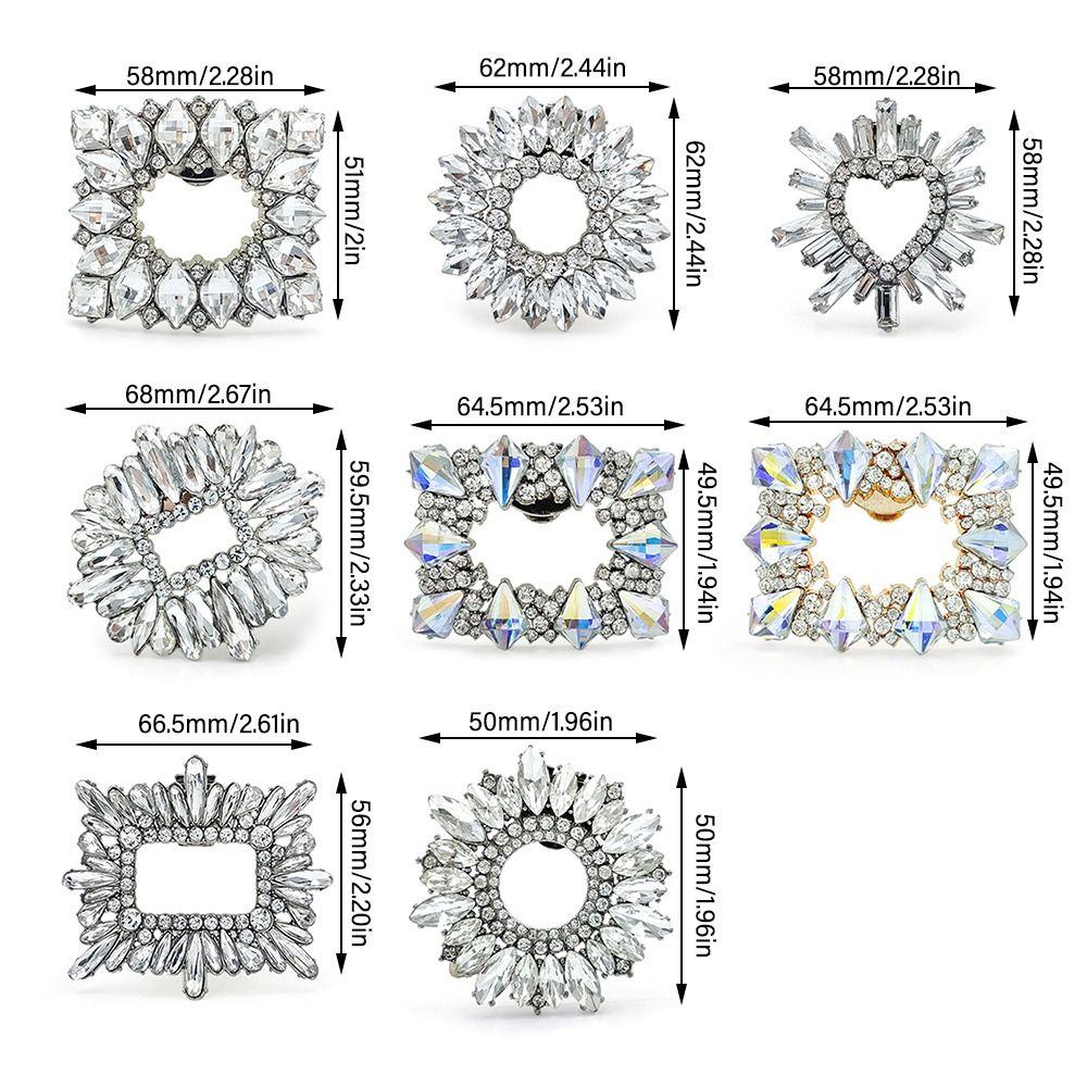 Wedding Bride Shoe Decorations Clip Glass Crystal High Heel Flower Charm Buckle Removable Rhinestone Buckle Decorative Women
