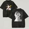 Vintage Washed Perfect Blue Anime Graphic T Shirt Soft Cotton Short Sleeve Oversized Loose Unisex Retro Movie Streetwear Tops 3