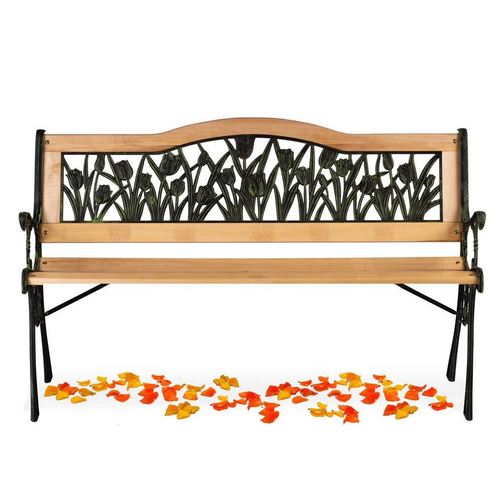 Park Bench With Backrest 123.5 X 74 X 48 Cm Gardi Tulip Sofotel