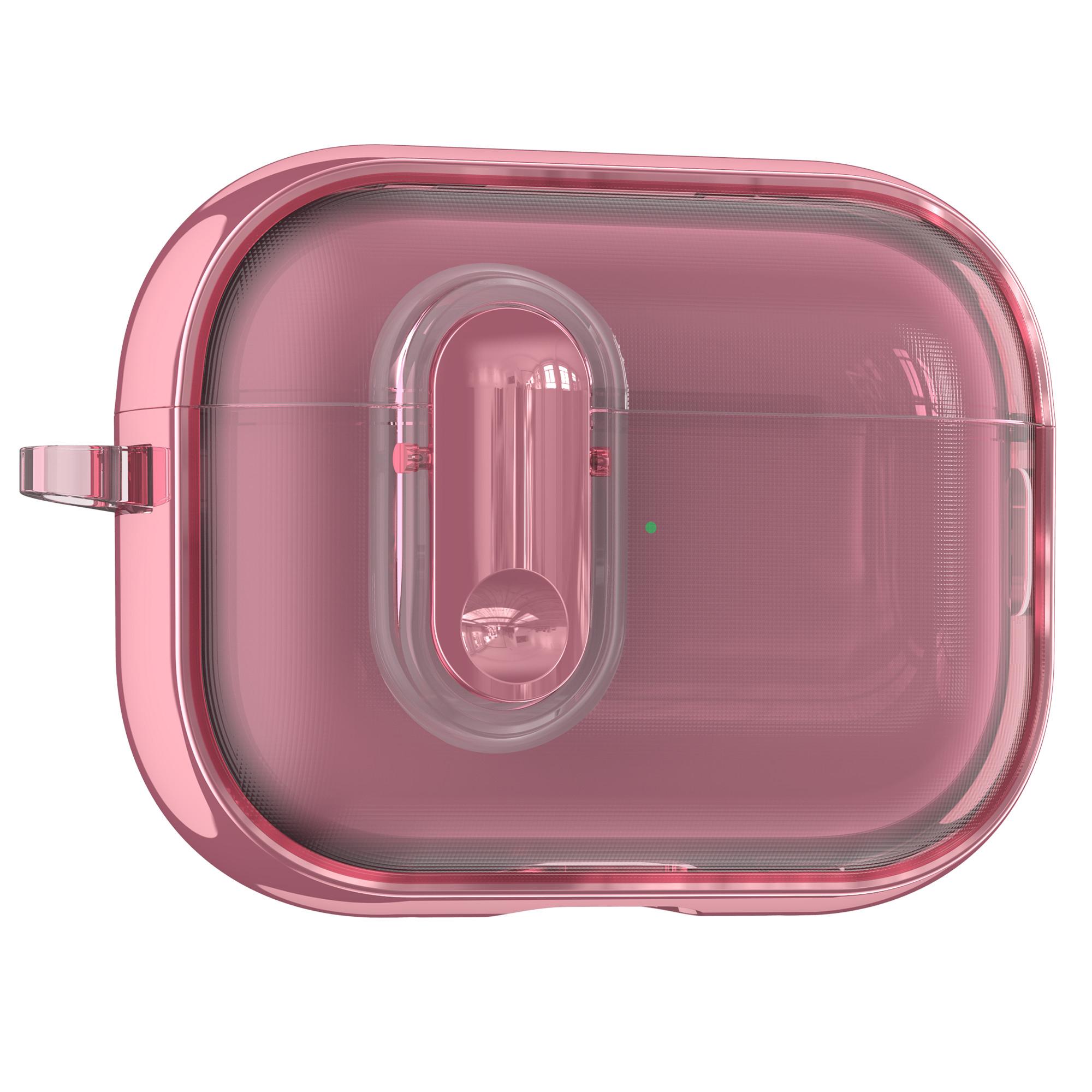

For Apple AirPods Pro / Pro 2 Case Clear Electroplated TPU PC Earbuds Cover with Lock Clasp / Carabiner
