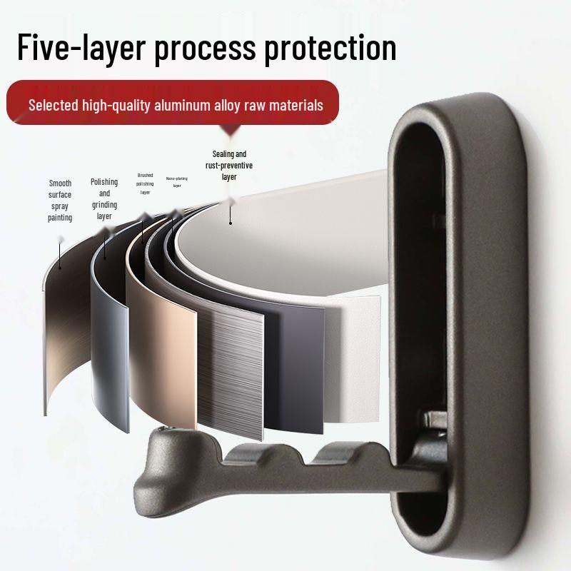 Punch-Free Foldable Clothes Hook: Modern, Invisible, Multi-functional Coat Rack for Bathroom Storage