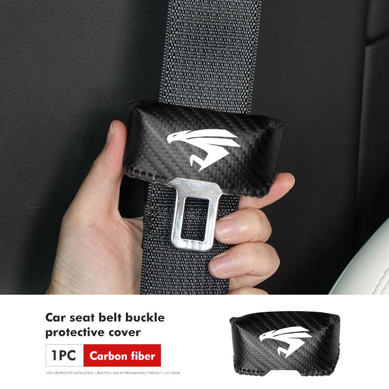 PU Leather Car Seat Belt Buckle Clip Cover Protector Anti-Scratch Case For Toyota GR Sport C-HR Rav4 YARiS supra Corolla Prius J33