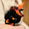 25 cm Halloween Zaubererhut Schwarze Katze Plüschtier Süße Puppe Stofftier Kissen Festival Party Dekor Jungen und Mädchen Weihnachtsgeschenk