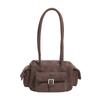 Multi-pockets Mini Shoulder Bags For Women Faux Suede Pure Color Satchels Bag 2026 Autumn New Casual Street Small Square Handbag
