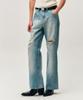 NOIRER Damaged Flare Denim Pants (Light Blue)