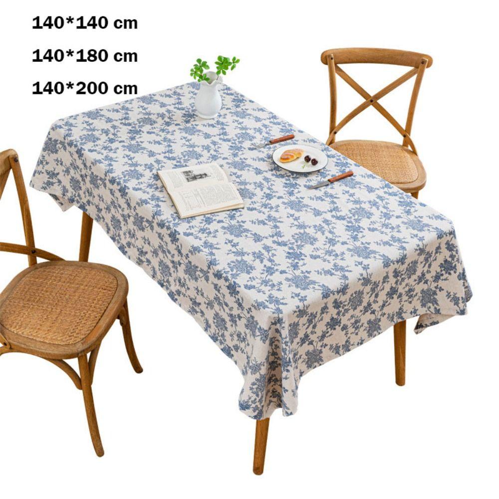 Cotton Small Round Table Cloth Blue 150/120/140*140/140*180/140*200 CM Table Cloth Circle/Square Vintage Blue Tea Several Covers