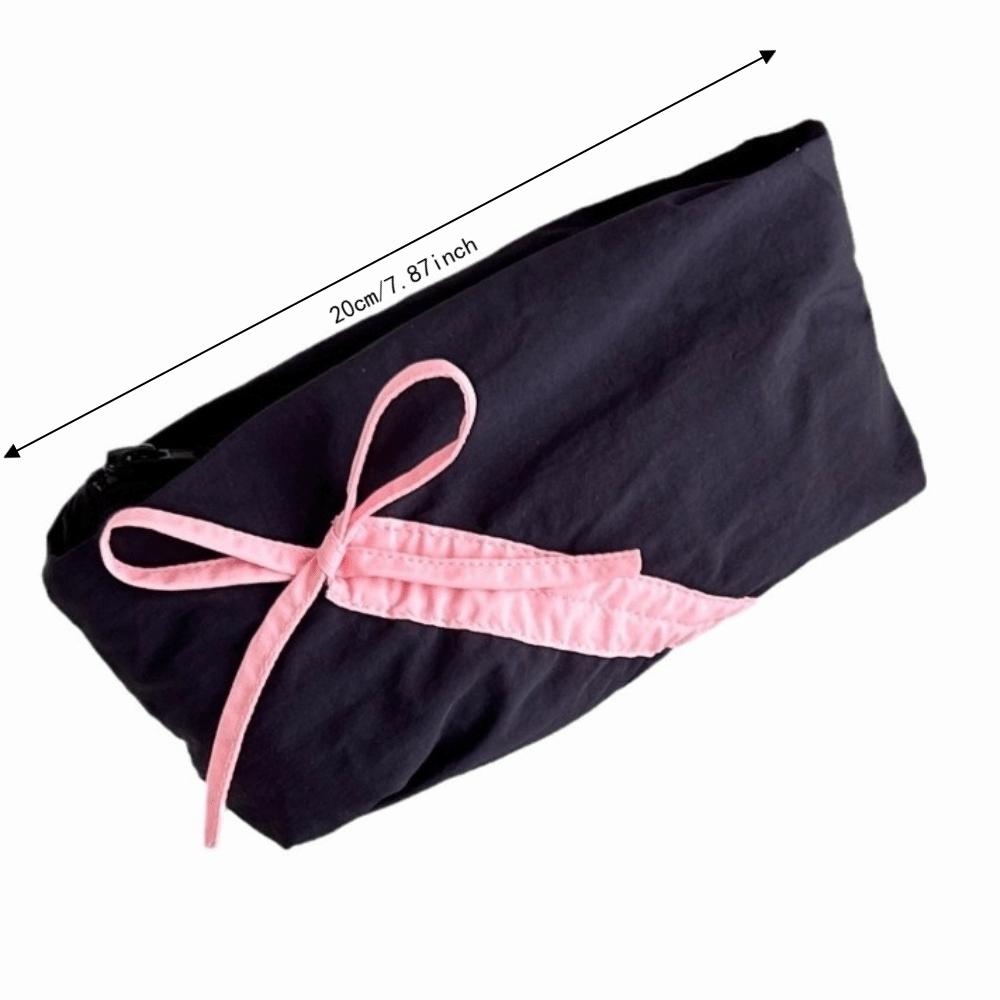 Large Capacity Stationery Storage Bag Bowknot Design Pencil Bag Cosmetic Bag Pencil Case Girls