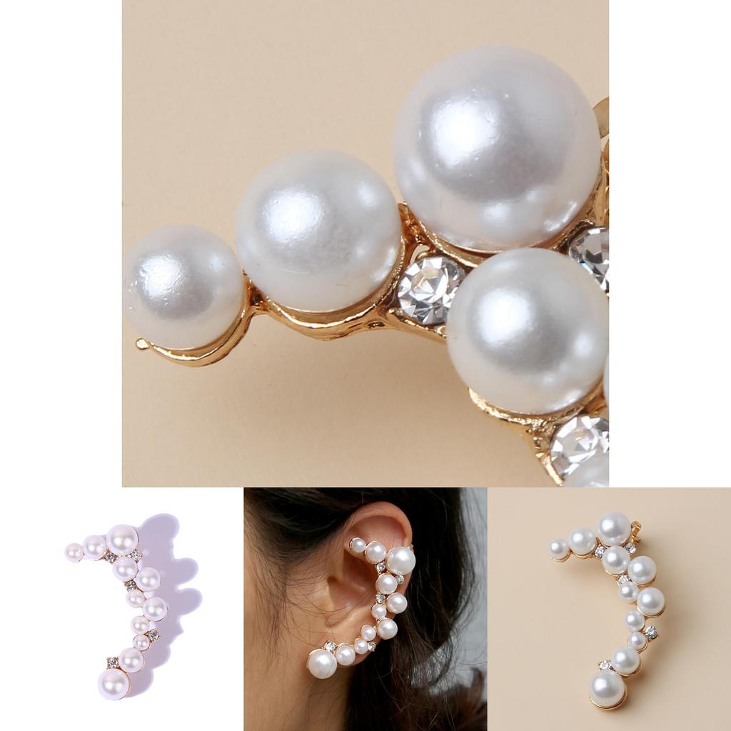 Stylish Simulation Pearl Earring With Sparkling Rhinestones For Fashionable Women
