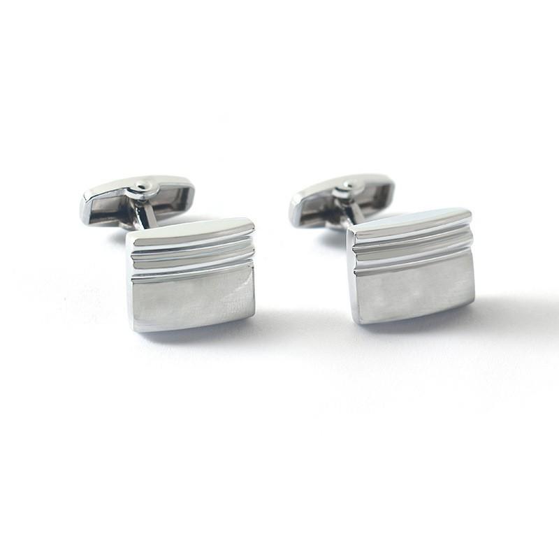 Silver Brushed Surface Design All Copper Metal Cufflinks High-end Men s French Shirt Pure Natural