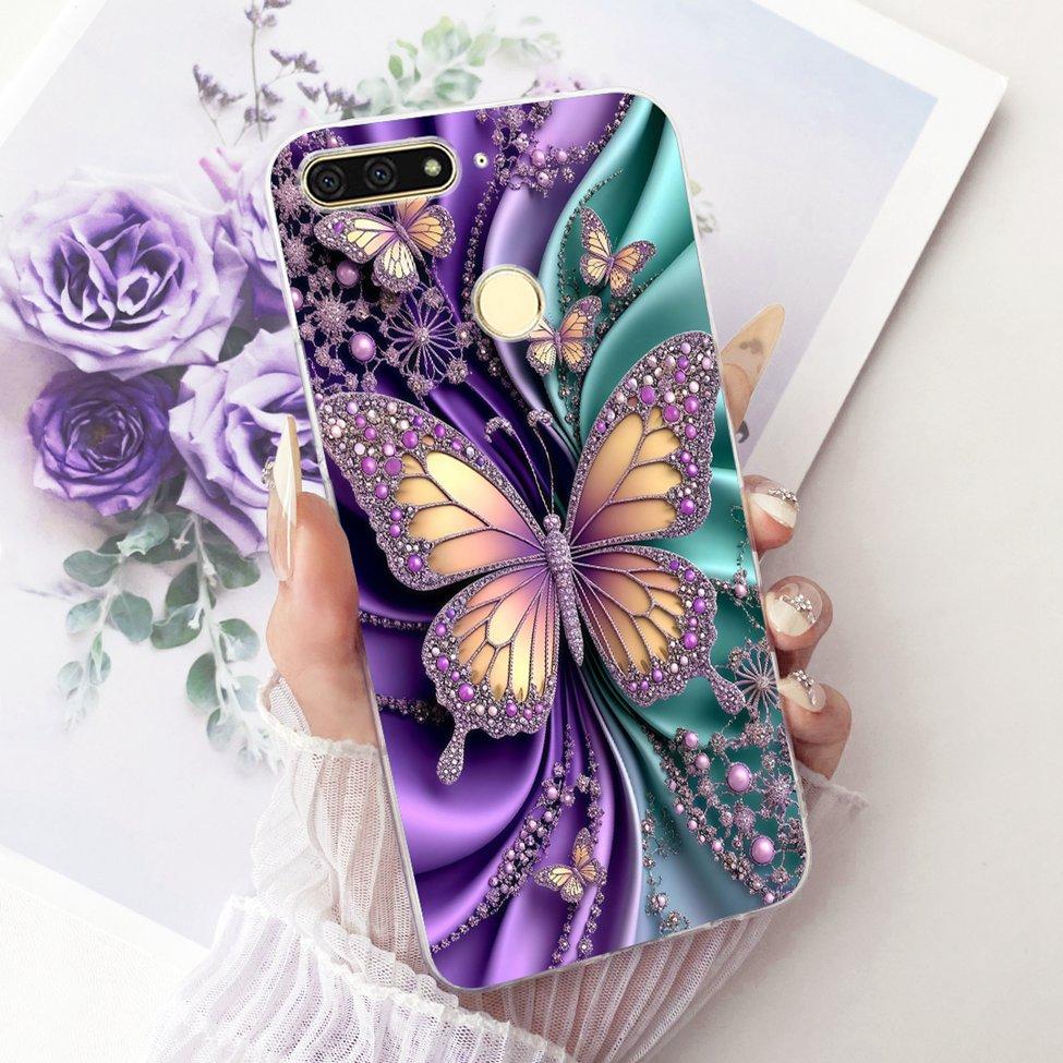 For Huawei Y6 Prime 2018 Case Transparent Cute Fashion Butterfly Funny Painted Casing For Huawei Y6Prime 2018 ATU-L31 ATU-L42