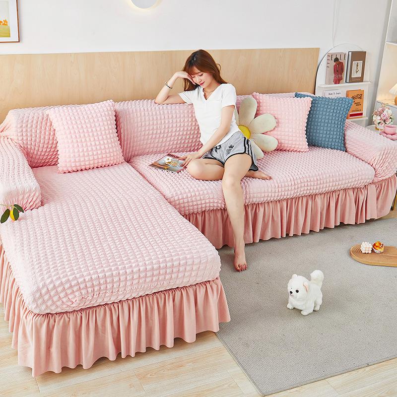 Seersucker-Sofabezug, Stretch-All-Inclusive-Universalset, neues Sofa-Hutkissen, Vier-Jahreszeiten-Universalkissen