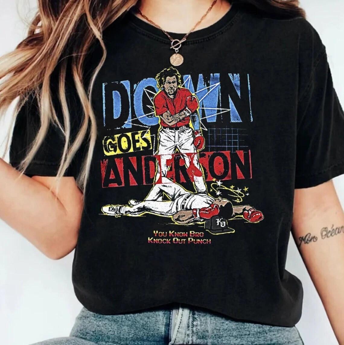 

Down Goes Anderson Jose Ramirez Tim Anderson Retro Shirt S