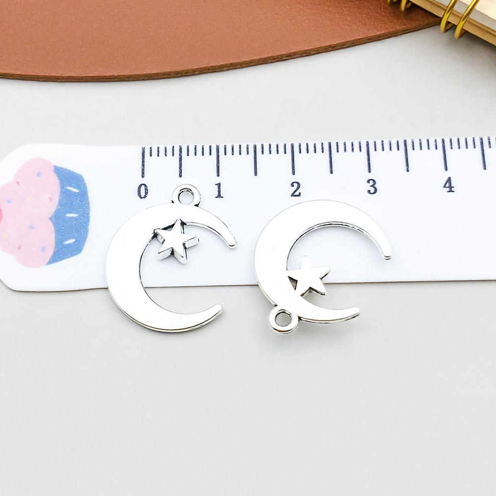 100-Piece Five-Color Alloy Sun, Moon, and Star Pendant Charms for DIY Jewelry