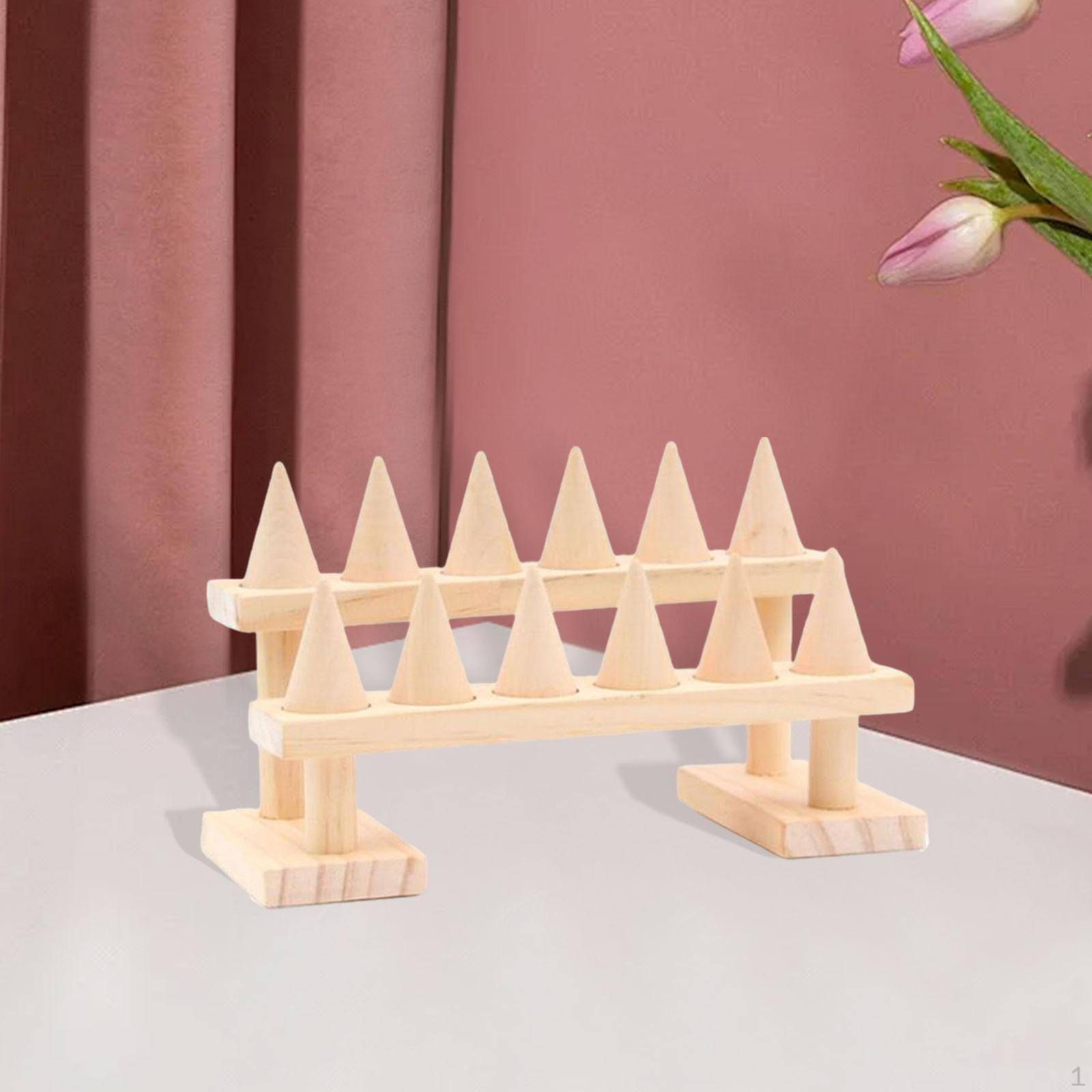 

Banneau Cone By Wood Jewelry Organizer Многофункциональная стойка для хранения 2 Tier 21cmx9cmx8cm