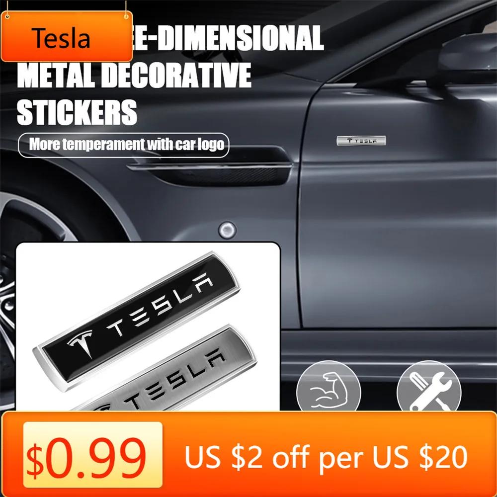 Samolepka na auto Tesla 1/2ks Logo auta 3D kovové Samolepky odznaků na karoserii auta, blatník, boční okno Pro Tesla Model 3 Model S Model X Coil Mo